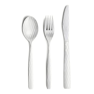 Dress 刀叉匙三件餐具組（菱格紋）