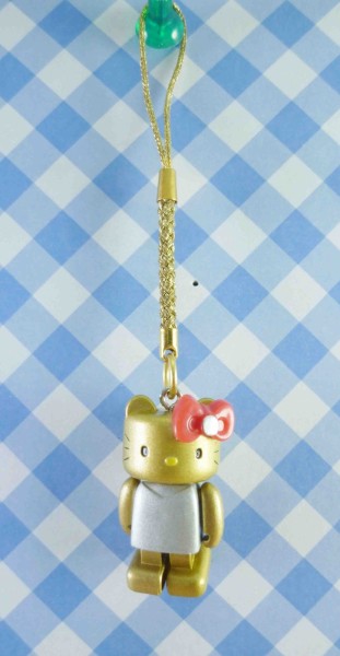 【震撼精品百貨】Hello Kitty 凱蒂貓~樂高手機吊飾-金臉銀