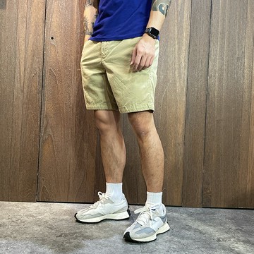 美國百分百【Abercrombie & Fitch】褲子 AF 短褲 休閒褲 麋鹿 男褲 7吋 卡其色 駝色 G618