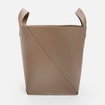 VACAVALIENTE皮革提把收納籃M 靜暮灰