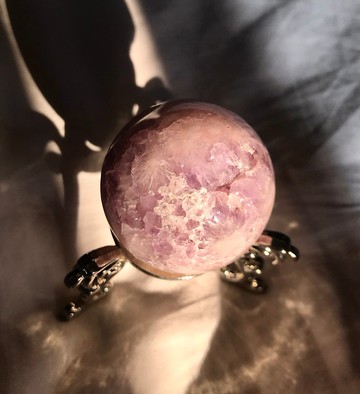 瑪達加斯加 紫櫻花瑪瑙球 水晶 crystal 擺設 擺件 全爆滿紫晶