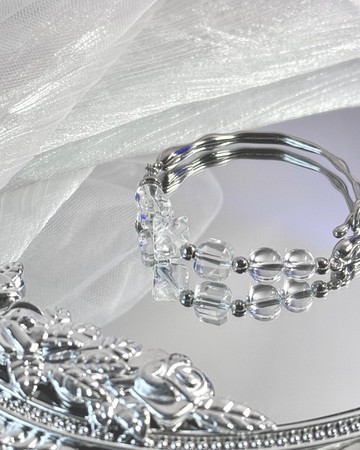 全冰無糖白水晶冰塊手環 - 醫療鋼/白水晶