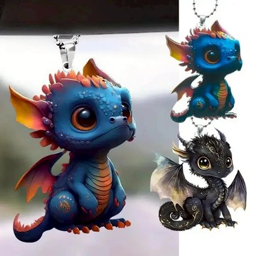 小恐龍掛飾 Q版黑龍 網紅卡通小恐龍 壓克力掛件 平面壓克力 家居裝飾