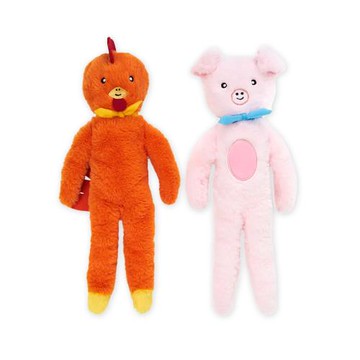 ZippyPaws 就愛在一起-雞豬雙拼(狗狗玩具 寵物玩具 毛絨玩具 發聲玩具)