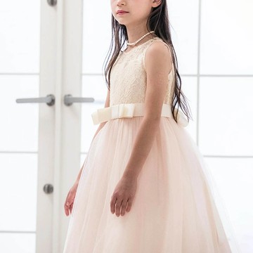 日本 Catherine Cottage - 浪漫蕾絲薄紗長洋裝/小禮服-奶油米