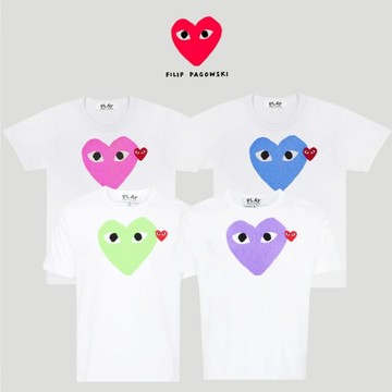 【other more 特選潮流】日本製 川久保玲 COMME Des GARCONS PLAY 多色印花紅標誌棉T恤