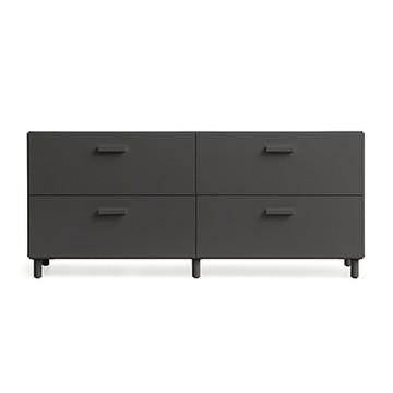 Relief 組合式抽屜矮櫃（4 抽、深灰）