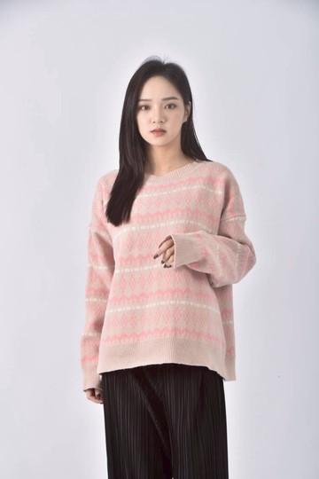 (XL) elfin滿版粉色長袖上衣