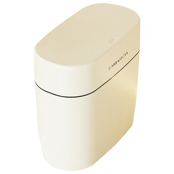 奶油風按壓橢圓縫隙垃圾桶  奶油白  30 x 17.5 x 30.5cm