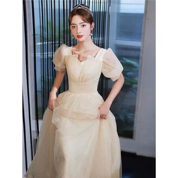 氣質晚禮服女夏主持宴會連衣裙小個子18歲成人禮高中生畢業公主裙