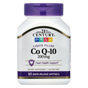 21st Century, 液體填充輔酶 Q10，200 毫克，90 粒軟凝膠