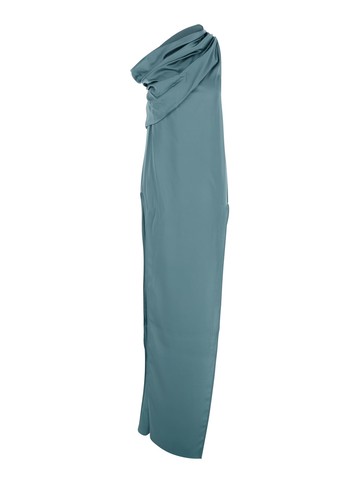 Rick Owens athena Arrowhead Light Blue Long Dress With One Shoulder Design And Side Slits In Viscose And Acetate Blend Woman