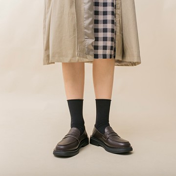 ocean one 極簡JK學院樂福鞋秋冬2021厚底松糕小皮鞋春單鞋英倫風