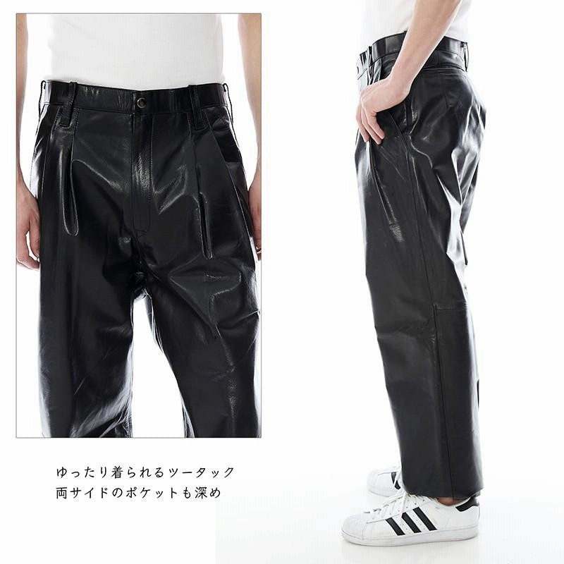 アタッチメント オールレザーパンツ /2 ブラック 本革