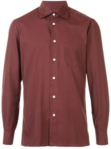 Kiton - poplin shirt - men - Cotton - 41 - Red