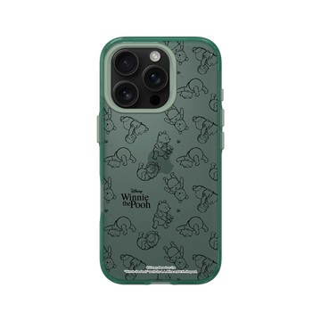 iPhone 16 Pro Clear 憂墨綠 - 迪士尼-小熊維尼 Disney Winnie The Pooh - 線條圖案