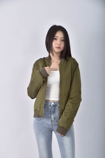 (S) amerasian apparel寬鬆綠色外套