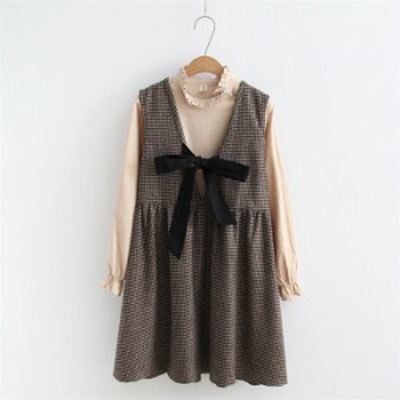 ノースリーブ ワンピース 女子高生 秋冬 蝶結びリボン お洒落 チェック柄 ワンピース 可愛い ギャザー ワンピ レディース 森ガール 通販 Lineポイント最大1 0 Get Lineショッピング