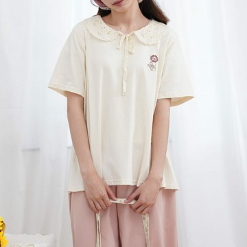默然 夏季刺繡T恤上衣580069