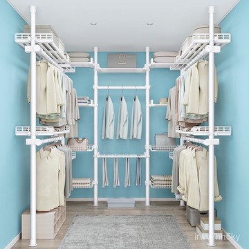 熱賣 店長推薦 開立統編 頂天立地晾衣架落地家用掛衣架免打孔可伸縮晾衣桿陽臺晾曬置衣架