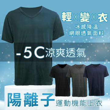 Daima黛瑪 短袖 男上衣 大尺碼 M-XXL 五色 陽離子素面涼感網眼V領男士上衣 涼感 輕盈 透氣 2616