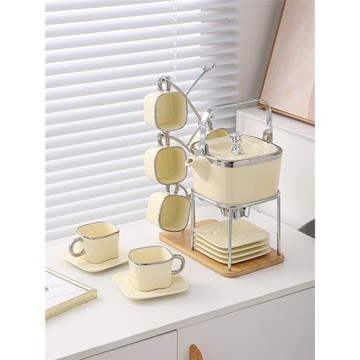 JIALICMJ新品陶瓷水果茶壺套裝燭臺煮茶壺加熱下午茶套裝花茶茶具