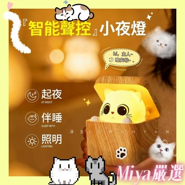 膽小喵小夜燈 睡眠床頭聲控燈 可愛矽膠夜燈 充電式 三檔調節 持久續航 氛圍燈 小夜燈 舒適柔光 兒童禮物 交換禮物
