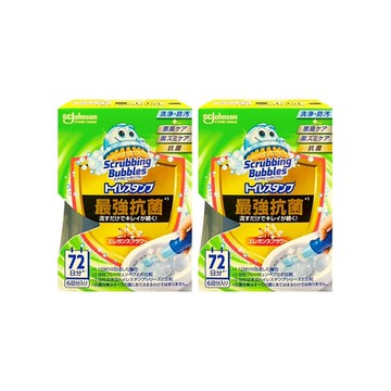 (2盒任選超值組)日本SC Johnson莊臣-最強洗淨防污推桿式馬桶清潔凝膠38g+推桿1支/盒(坐式馬桶去尿漬消臭黏凍,免刷洗潔廁香氛凍,鑽石型凝凍可沖約720次)