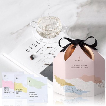 【耶誕禮盒】3種風味茶包禮盒-30入蜜香紅茶/蜜香綠茶/雲南普洱茶