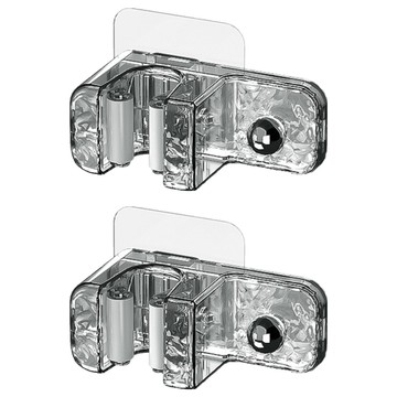 isona 愛收納 無痕免打孔拖把夾 滾輪夾 + 掛球  透灰色  2組