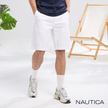 Nautica 官方旗艦 男裝 質感紳士休閒短褲-白色