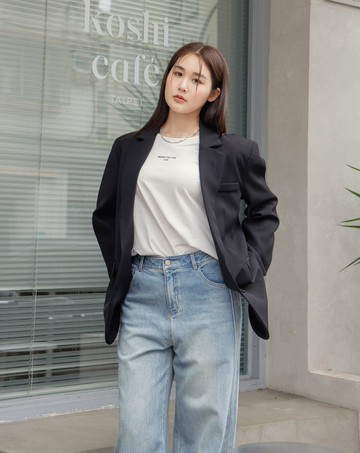 雙排釦俐落西裝外套