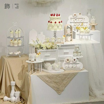 小清新甜品台擺件 浪漫婚禮蛋糕盤 水晶蛋糕架 雲朵造型點心架