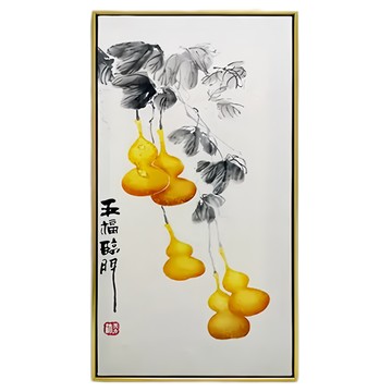財神小舖 開運風水畫 五福臨門  38 x 68 x 3 cm