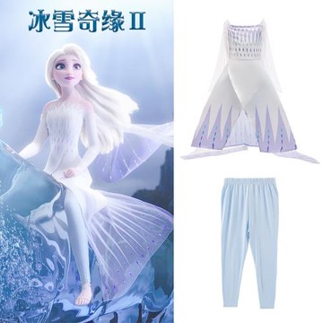 2025女童裝春秋裝兒童禮服冰雪奇緣2兩件套公主女童cosplay演出服