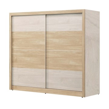 文創集 葛特亞雙色7.1尺推門衣櫃-212x60x202cm免組