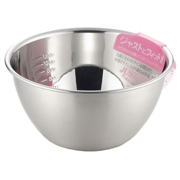 YOSHIKAWA 吉川 Just Fit混合碗 SJ1393 不鏽鋼材質 附刻度量測  18 cm  1個  混合碗*1