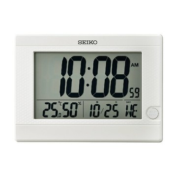 seiko SK037 精工鐘 (QHL088W) 溫溼度顯示靜音電子鐘(白)18*26*2.2cm｜樂天全館特惠中★指定刷卡回饋10%