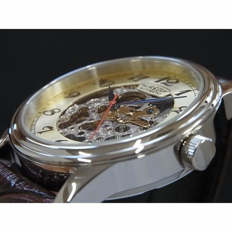 オレオール AUREOLE SW614M-02 自動巻き式時計 スケルトン