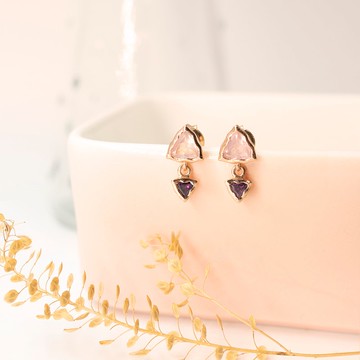 Rosey Dangle Earrings 三角形薔薇耳環