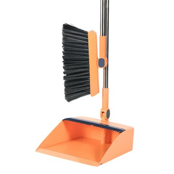 掃把套裝  PP + 不鏽鋼材質  掃把96x27.5CM  畚箕25x87CM  中國製  1組