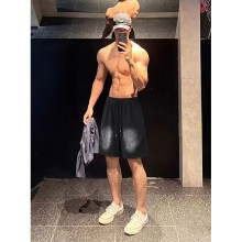 【隔日達+台灣现货】冰絲短褲 速幹褲 沙灘褲 休閒褲 夏季薄款運動短寬鬆五分褲 中褲 褲子男 休閒褲 運動褲 睡褲 棉褲