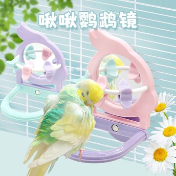 ⚡️免運臺灣出貨⚡️鸚鵡鏡子玩具牡丹解悶鸚鵡磨牙站架桿站立架啃咬鳥類玩具鳥籠配件🌟可開票