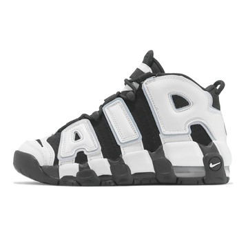 Nike 休閒鞋 Air More Uptempo GS 大童 女鞋 黑白 麂皮 漆皮 大Air 經典 DQ6200-001