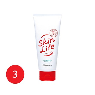 【COW STYLE 牛乳石鹼】SkinLife滋卿愛青春調理洗面乳(130g)白*3條