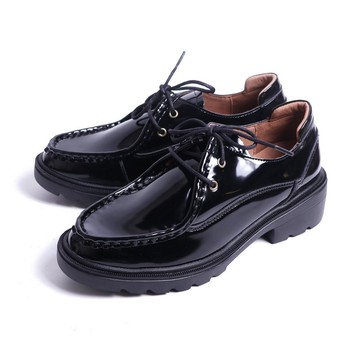 經典英倫綁帶俐落袋鼠鞋黑色