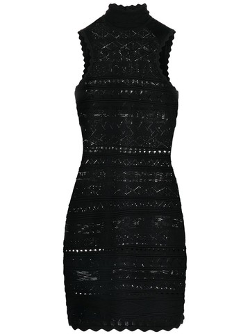 Elisabetta Franchi - crochet mini dress - women - Polyamide/Viscose - 44 - Black
