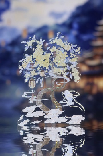 蟾宮玉桂 玉兔 けいか 明月 東方童話 PET 紙膠帶 貝殼光 巨畫幅