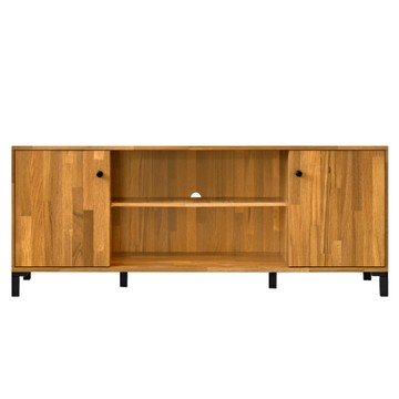 《HOPMA》工業風二門電視櫃 台灣製造 視聽櫃 電器櫃 展示架 收納櫃 儲藏櫃-拼版柚木