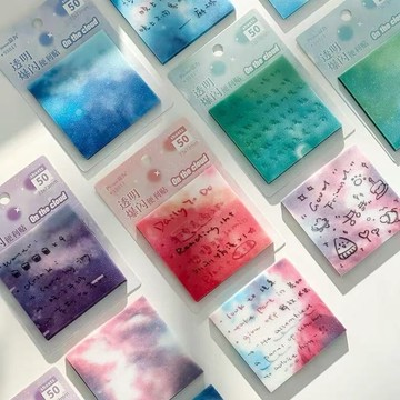 ⚡免運臺灣有貨⚡透明爆閃便利貼小學生初中生專用有粘性高顔值擴張貼辦公記事貼